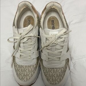 Michael Kors Cream and Gold Sneakers